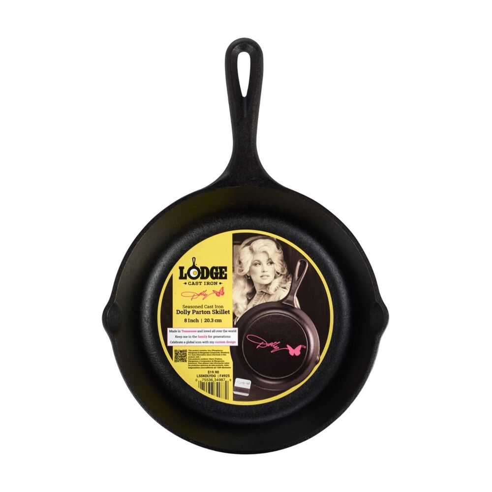Lodge Cast Iron Dolly Parton Seasoned Cast Iron Skillet with Handle, 8 in